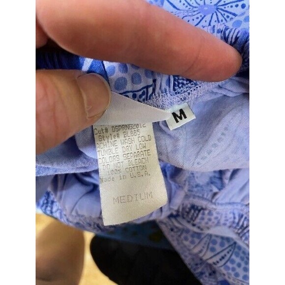 Vintage Prairie Cotton Women's Size M Blue Floral Bohemian Cottage Maxi Skirt - Picture 6 of 6